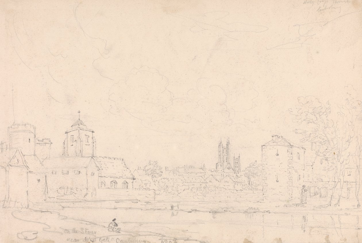 Na Stour perto de West Gate, Canterbury de Capt. Thomas Hastings