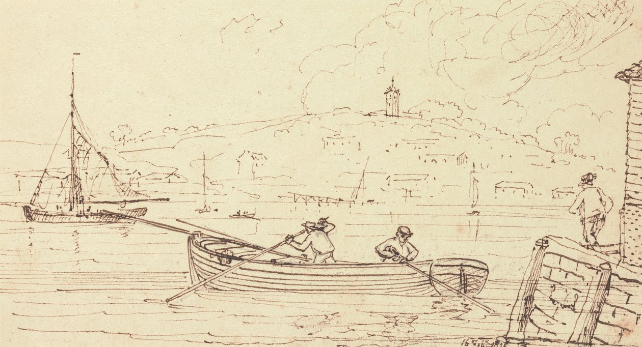 Sketch of Boatmen, West Cowes, 16 de Fevereiro de 1826 de Capt. Thomas Hastings