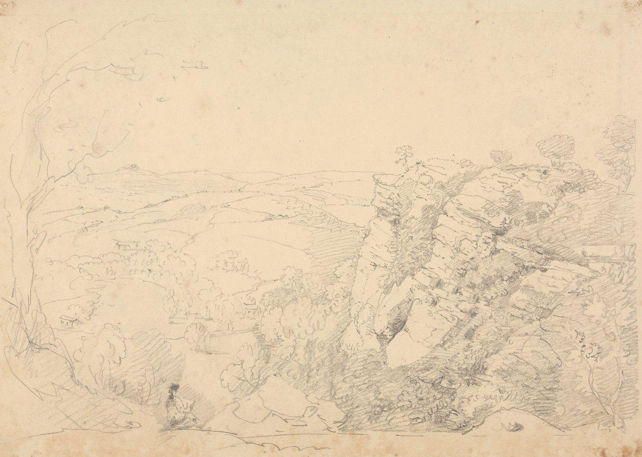 Esboço de Chudleigh Rocks, Devon de Capt. Thomas Hastings