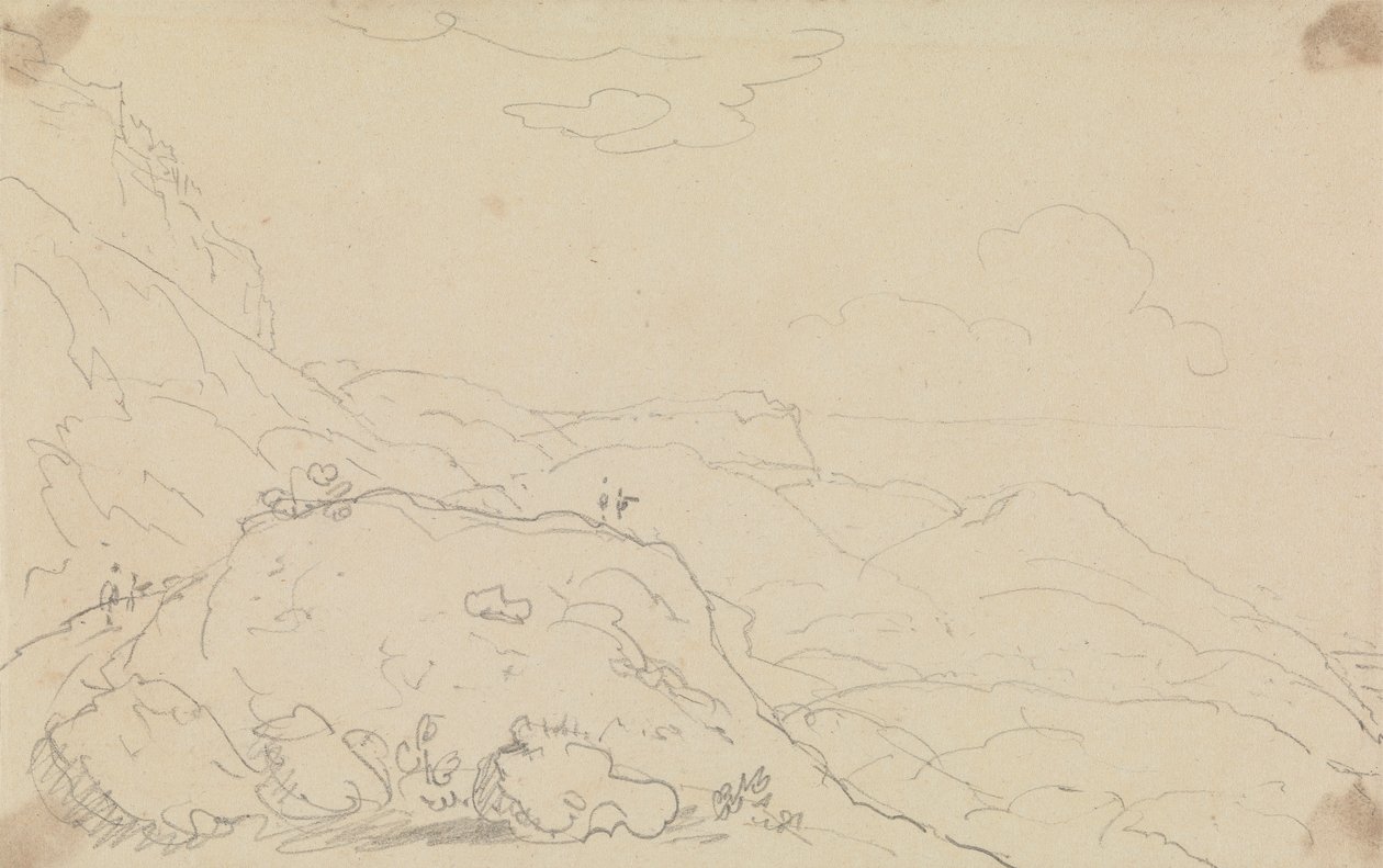 Esboço de Cliff and Hills perto da costa de Capt. Thomas Hastings