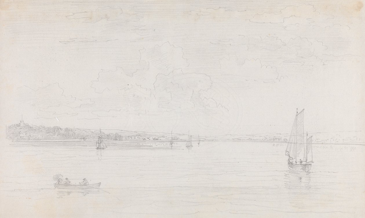 Esboço de Vaca, Ilha de Wight, do Solent de Capt. Thomas Hastings