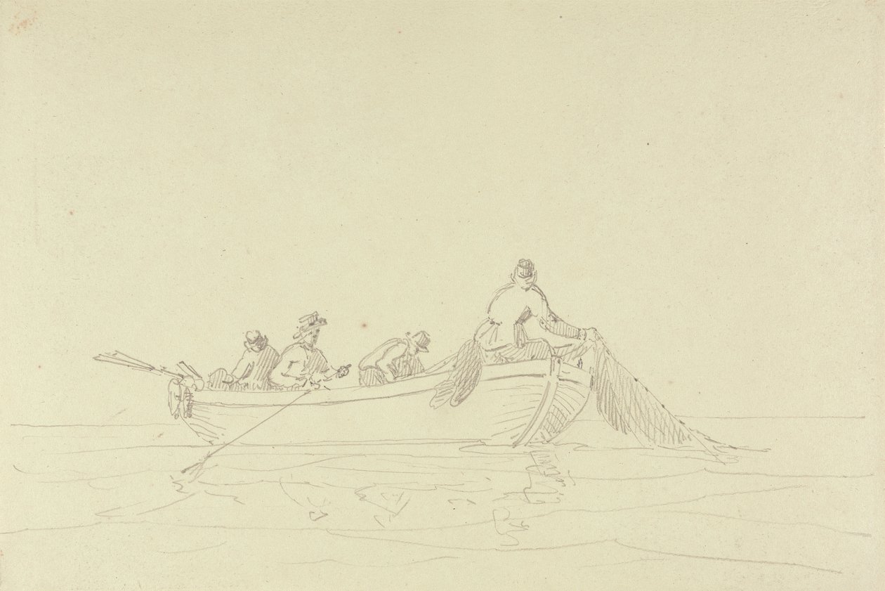Esboço de Pescadores num Barco de Capt. Thomas Hastings