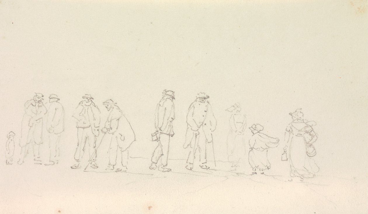 Esboço de um grupo de pessoas de Capt. Thomas Hastings