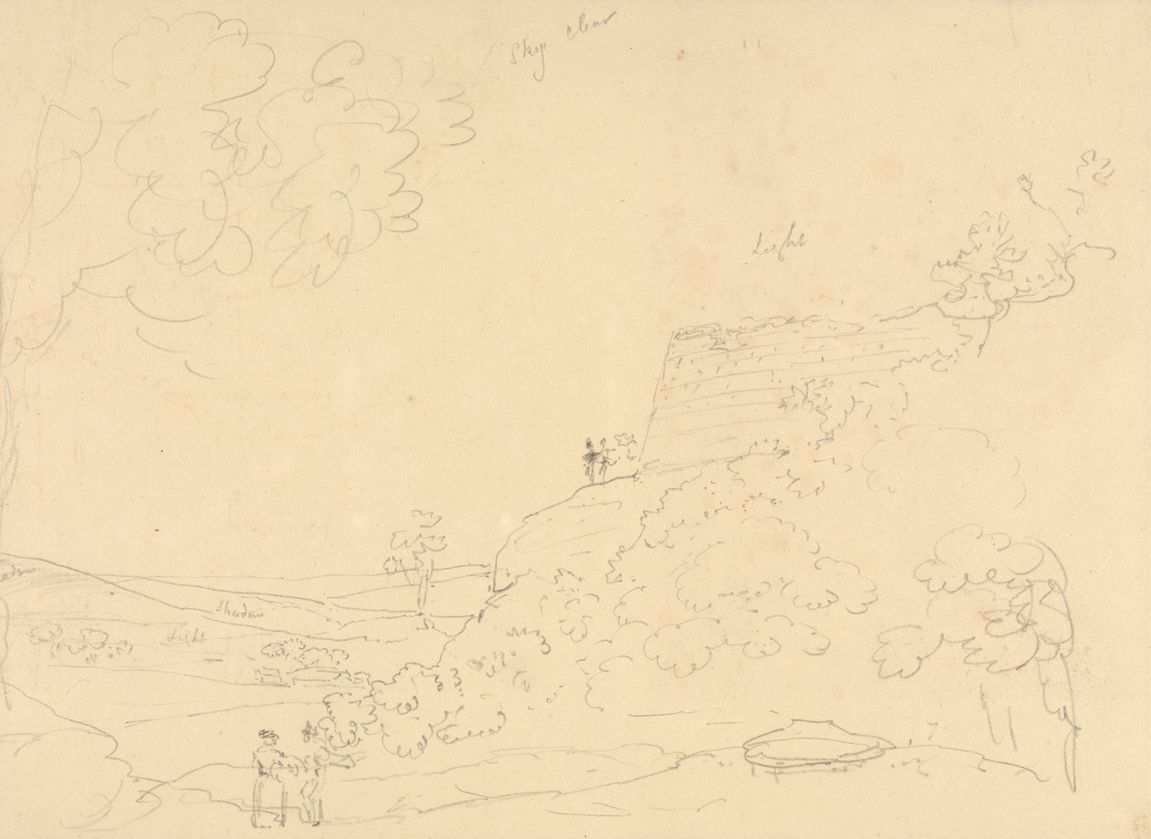 Esboço de um Bastião de Hillside, Isle of Wight de Capt. Thomas Hastings