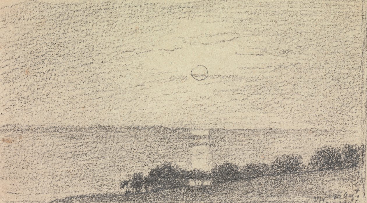 Sketch of a Low Sun over the Sea, 20 de Agosto, 1826 de Capt. Thomas Hastings