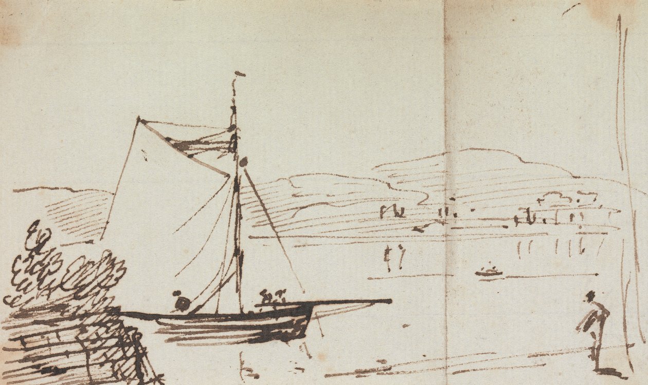 Esboço de um barco à vela de Capt. Thomas Hastings