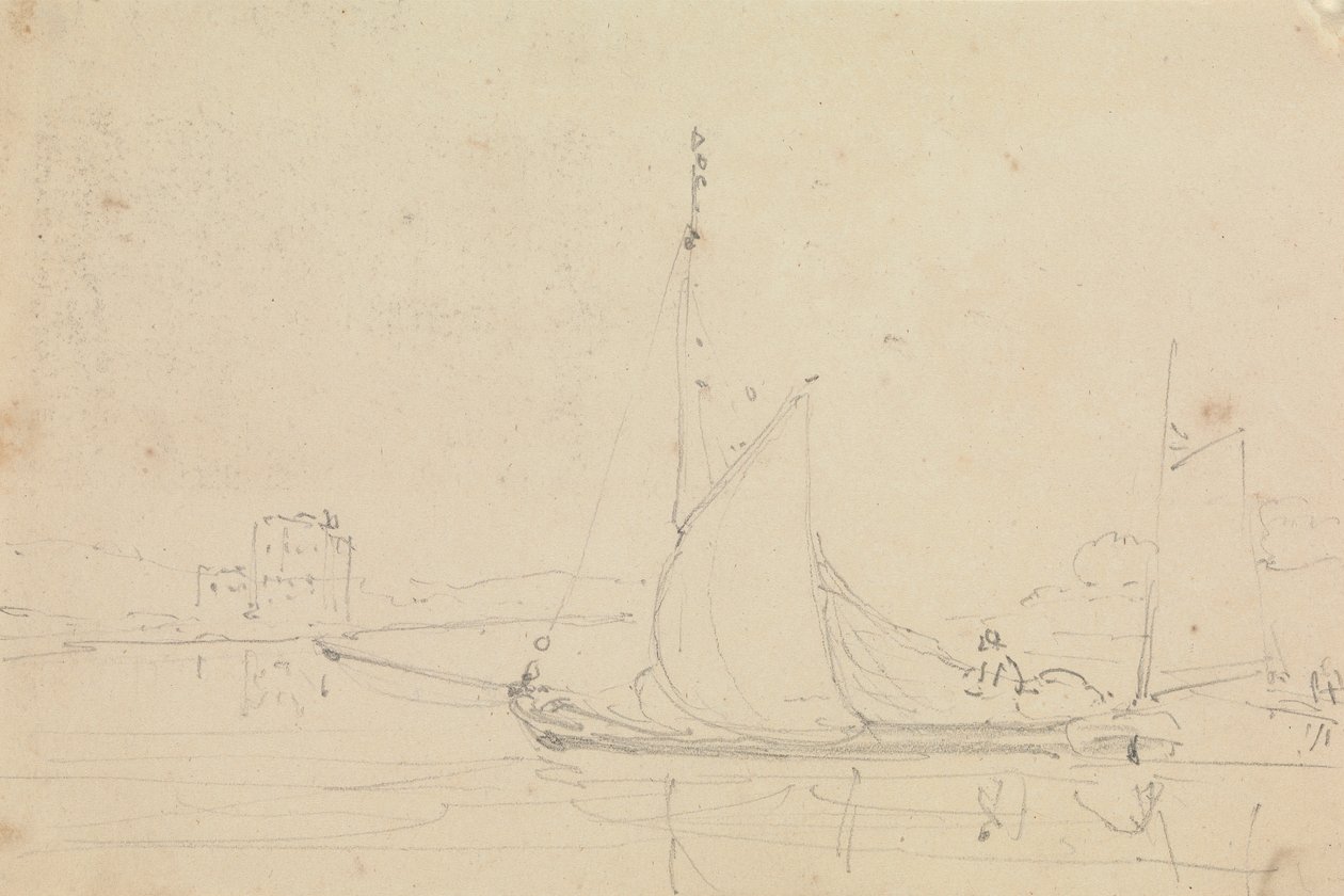 Esboço de um barco à vela de Capt. Thomas Hastings