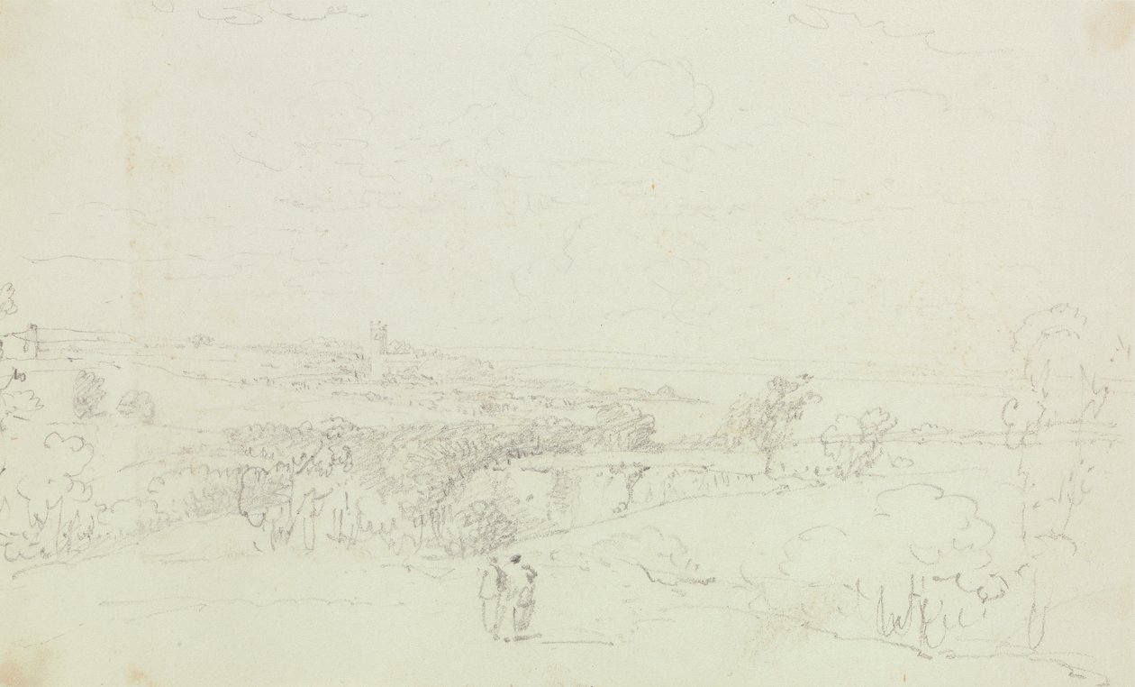 Paisagem Esboçada com Castelo à Distância de Capt. Thomas Hastings