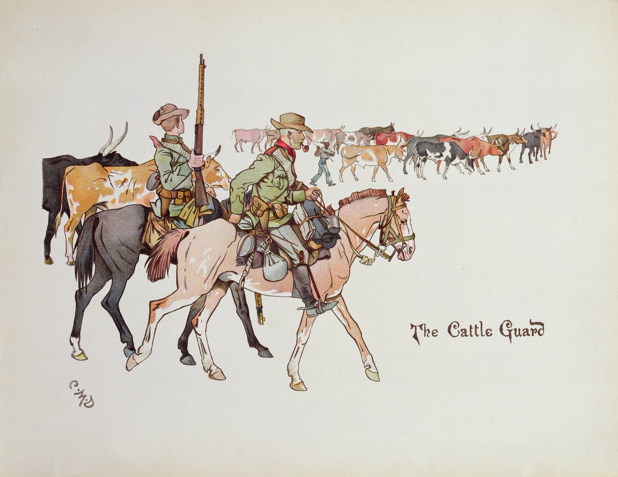 A guarda de gado, de "The Leaguer of Ladysmith", 1900 de Captain Clive Dixon