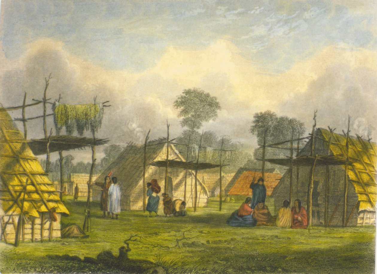 Aldeia Dakotah, 1853 de Captain Seth Eastman