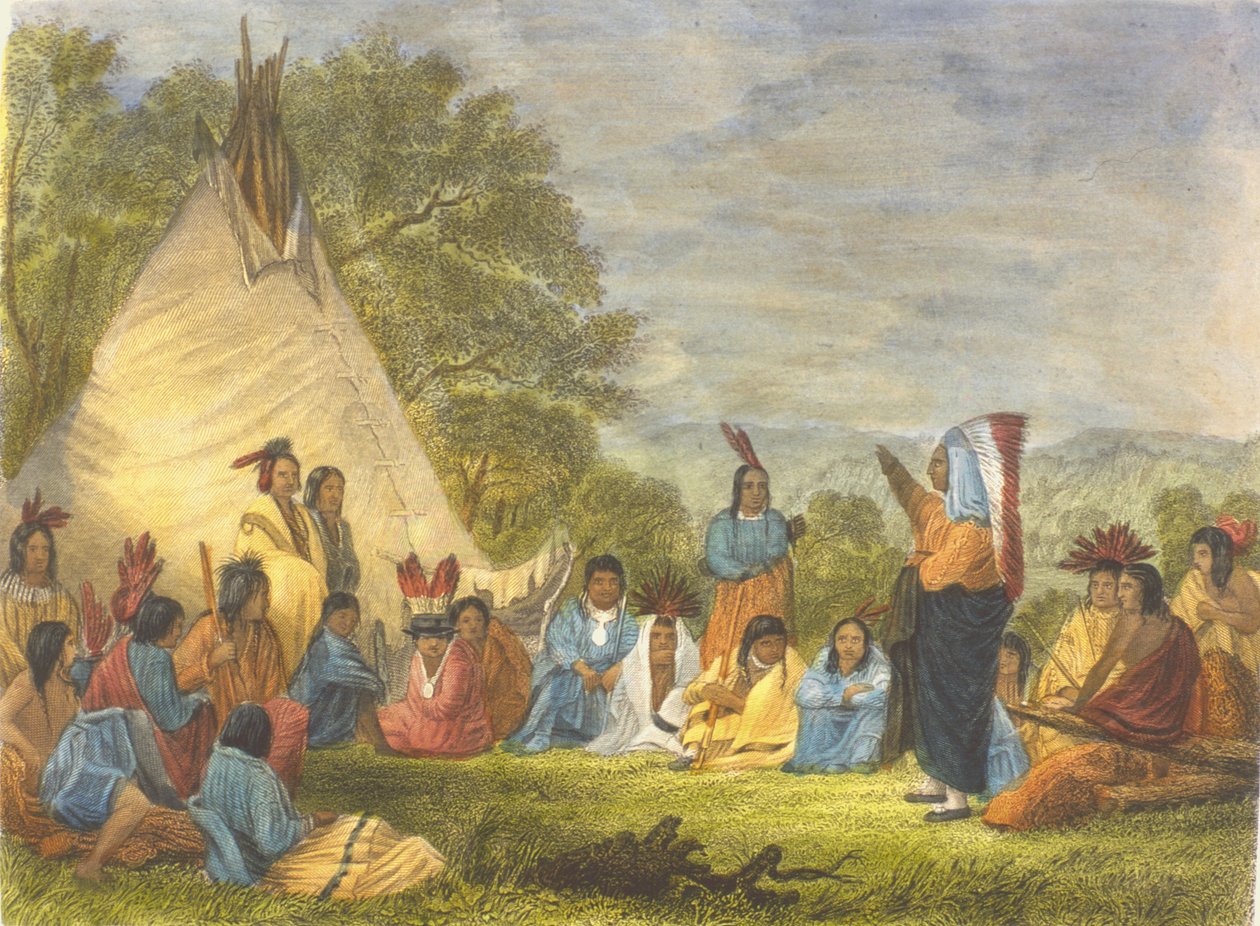 Índios no Conselho, 1853 de Captain Seth Eastman