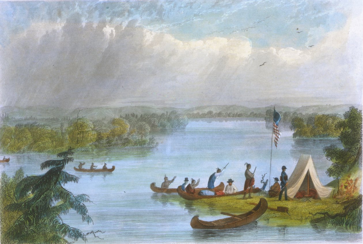 Lago Itsaca, 1853 (colo lito) de Captain Seth Eastman
