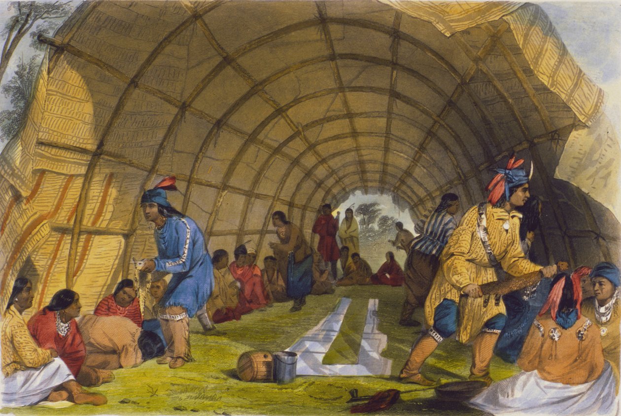 Dança de medicina dos Winnebagoes, 1853 de Captain Seth Eastman