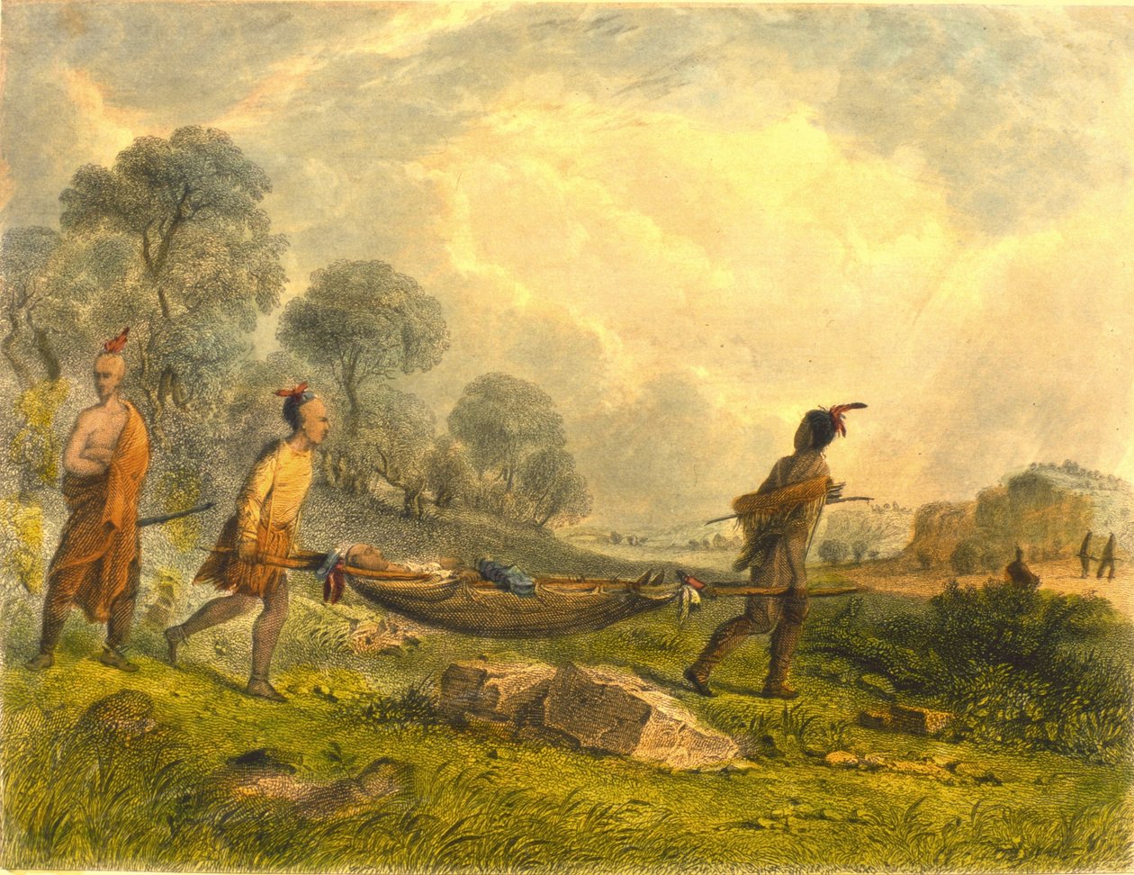 Transportando os Feridos, 1853 de Captain Seth Eastman