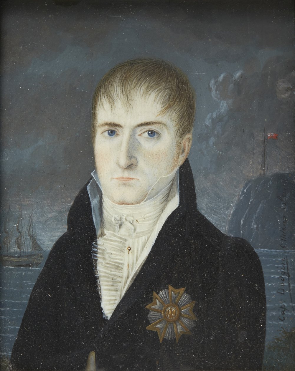 Retrato de Napoleão Bonaparte na ilha de Santa Helena, 1820 de Captain Dodgin