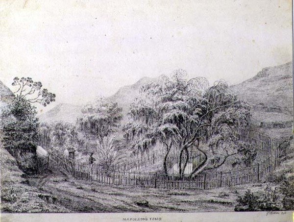 Túmulo de Napoleão em Longwood, na Ilha de Santa Helena de Captain G. Rotton