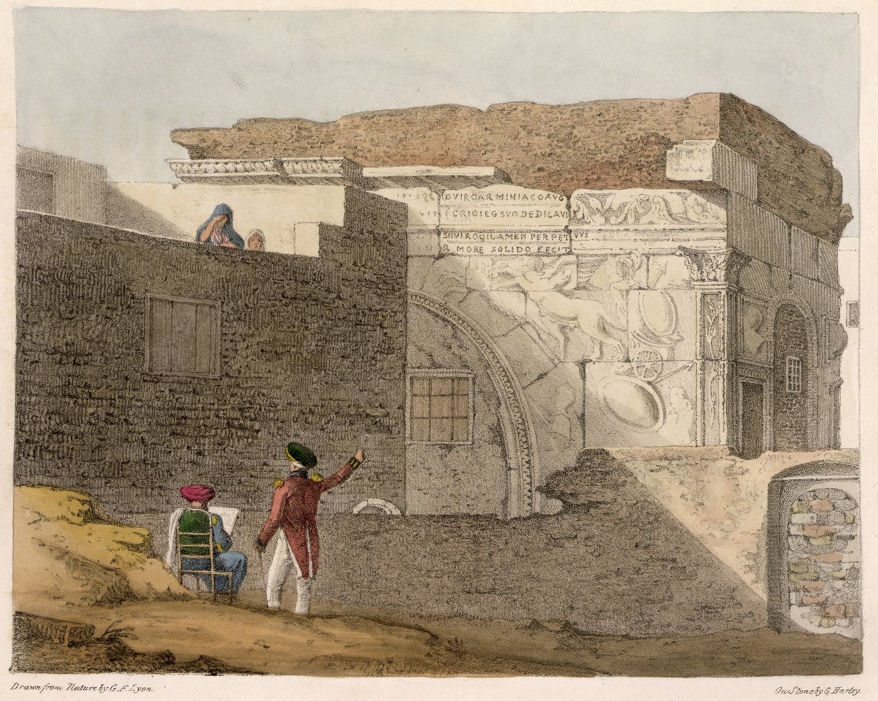 Arco do triunfo, Trípoli, placa 4 de &39;Uma narrativa de viagens no norte da África&39;, gravada por George Harley (1791-1871) 1821 de Captain George Francis Lyon
