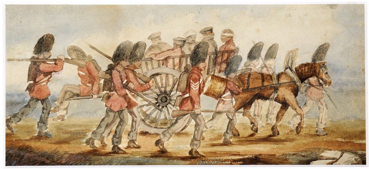 Os feridos sendo transportados do campo de Inkermann (wc) de Captain Hedley Vicars