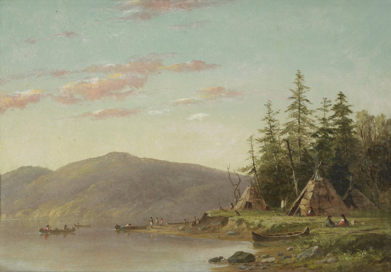 Acampamento Chippewa no Alto Mississippi, c.1845 (óleo sobre tela) de Captain Seth Eastman
