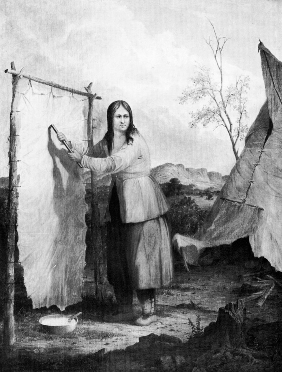 Mulher indiana vestindo uma pele de veado, 1868. de Captain Seth Eastman