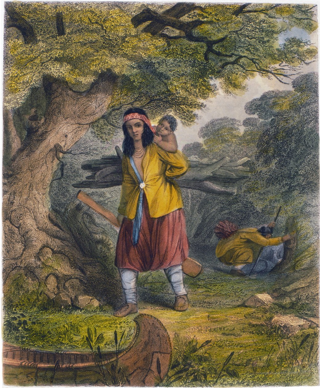 Mulheres indianas adquirindo combustível, 1853 de Captain Seth Eastman