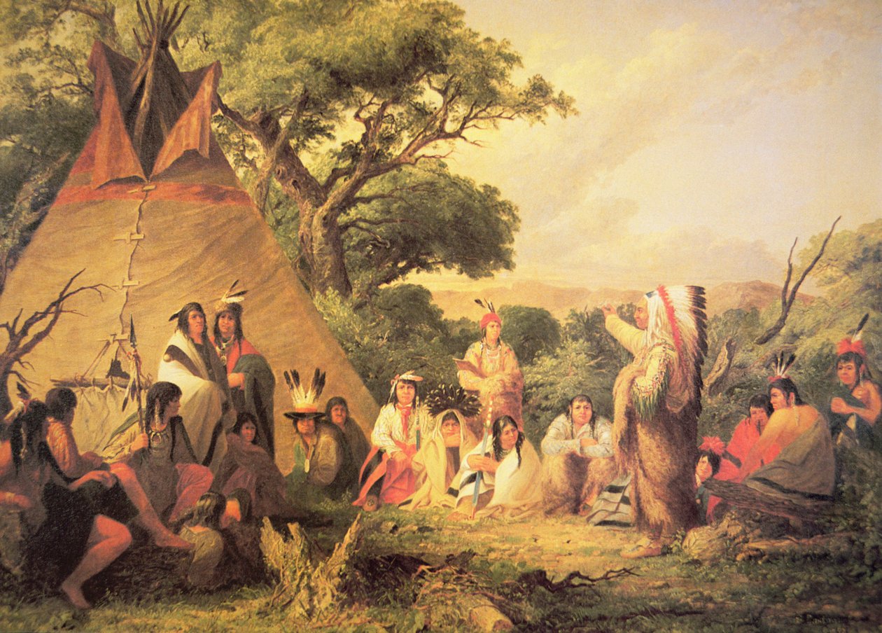 Conselho Indiano dos Sioux de Captain Seth Eastman
