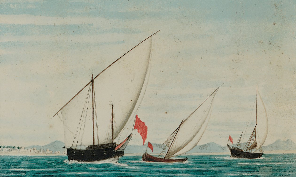 Vista de Dhows fora de Ajman de Captain William Igglesden