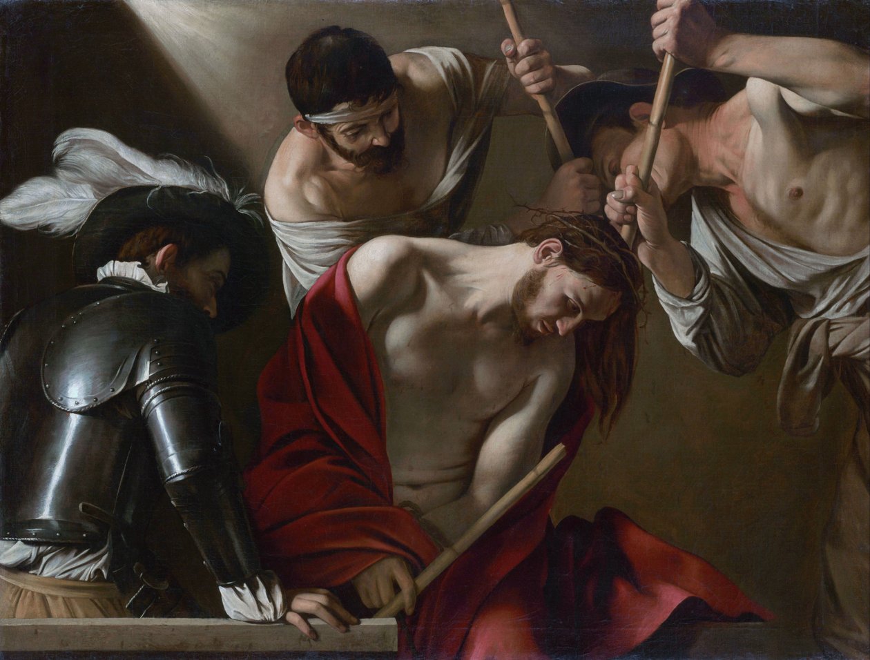 Alemão: Dornenkrönung Christi A Coroação de Espinhos de Caravaggio