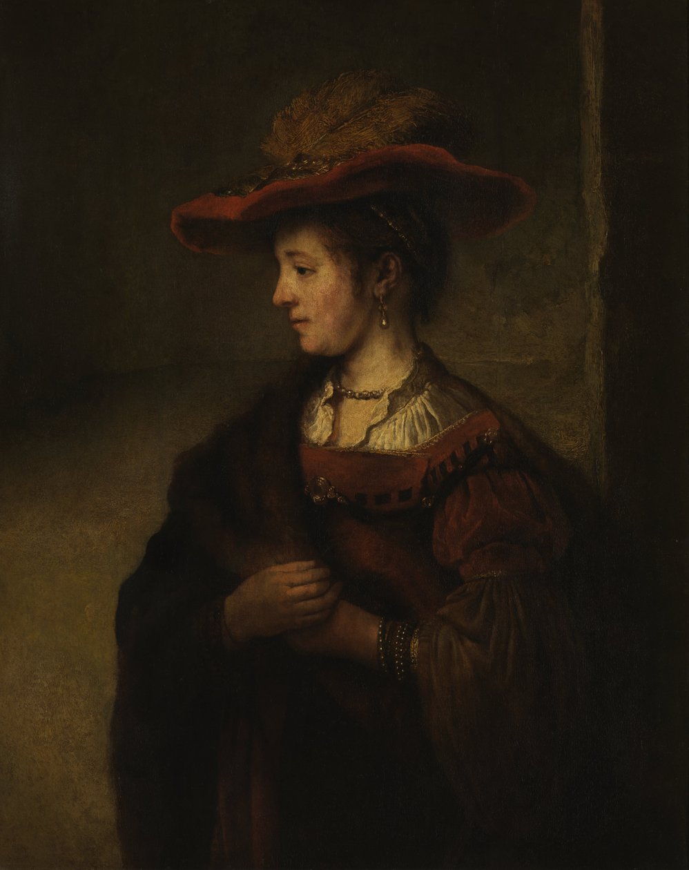 Saskia van Uylenburgh, esposa do pintor Rembrandt de Carel Fabritius