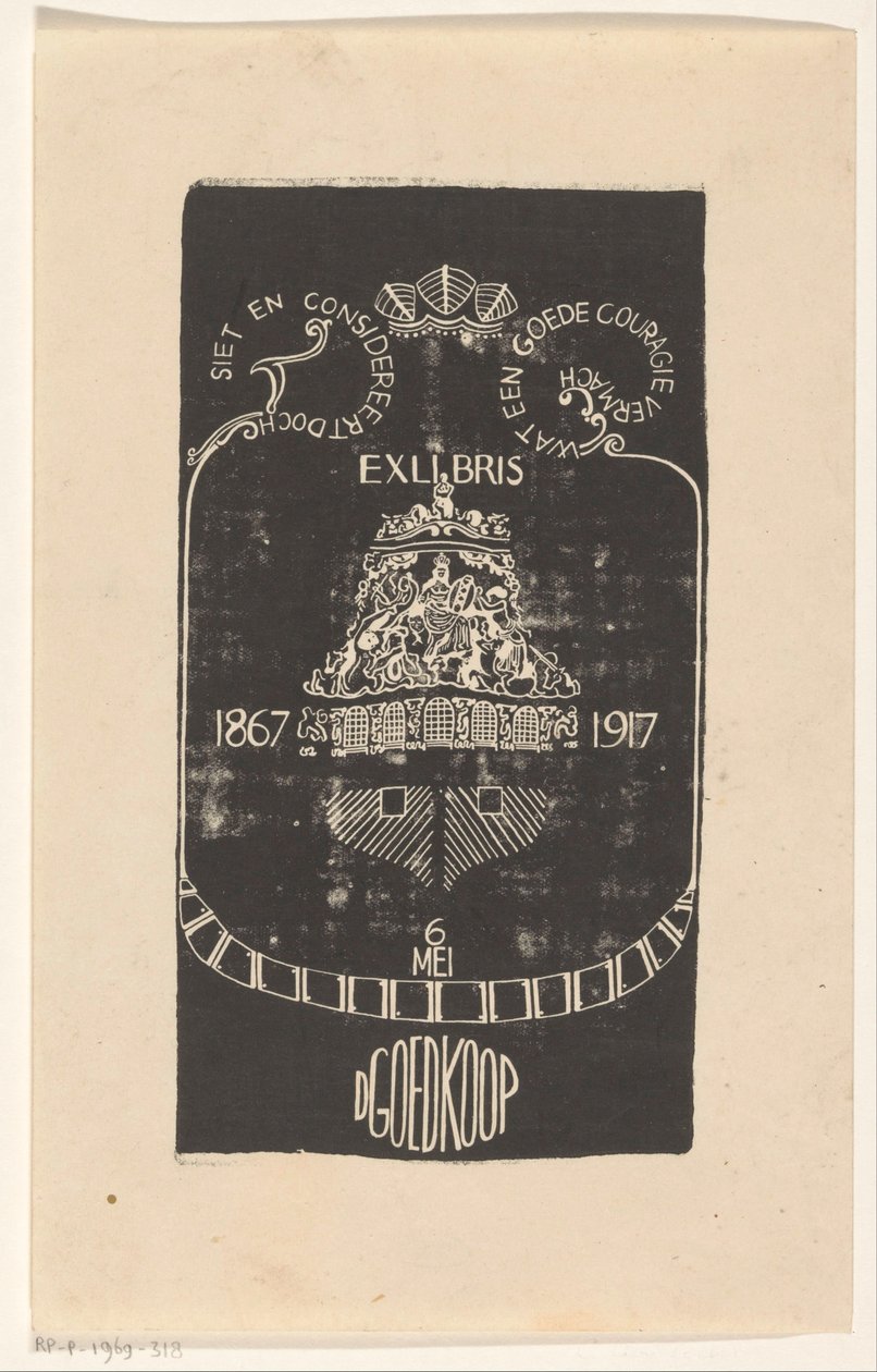 Ex libris por D. Barato de Carel Adolph Lion Cachet