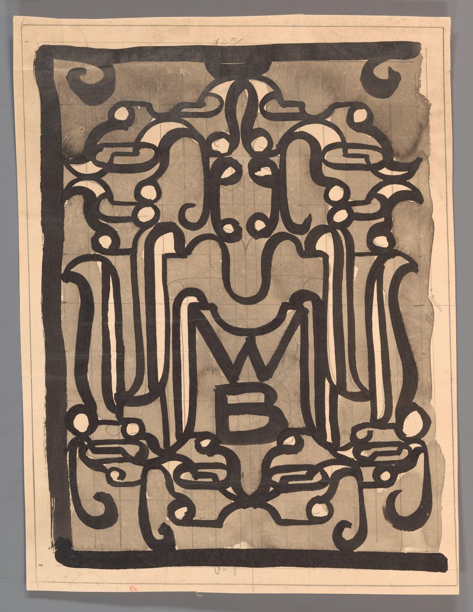 Desenho de uma vinheta (?) para a Biblioteca Mundial de Carel Adolph Lion Cachet