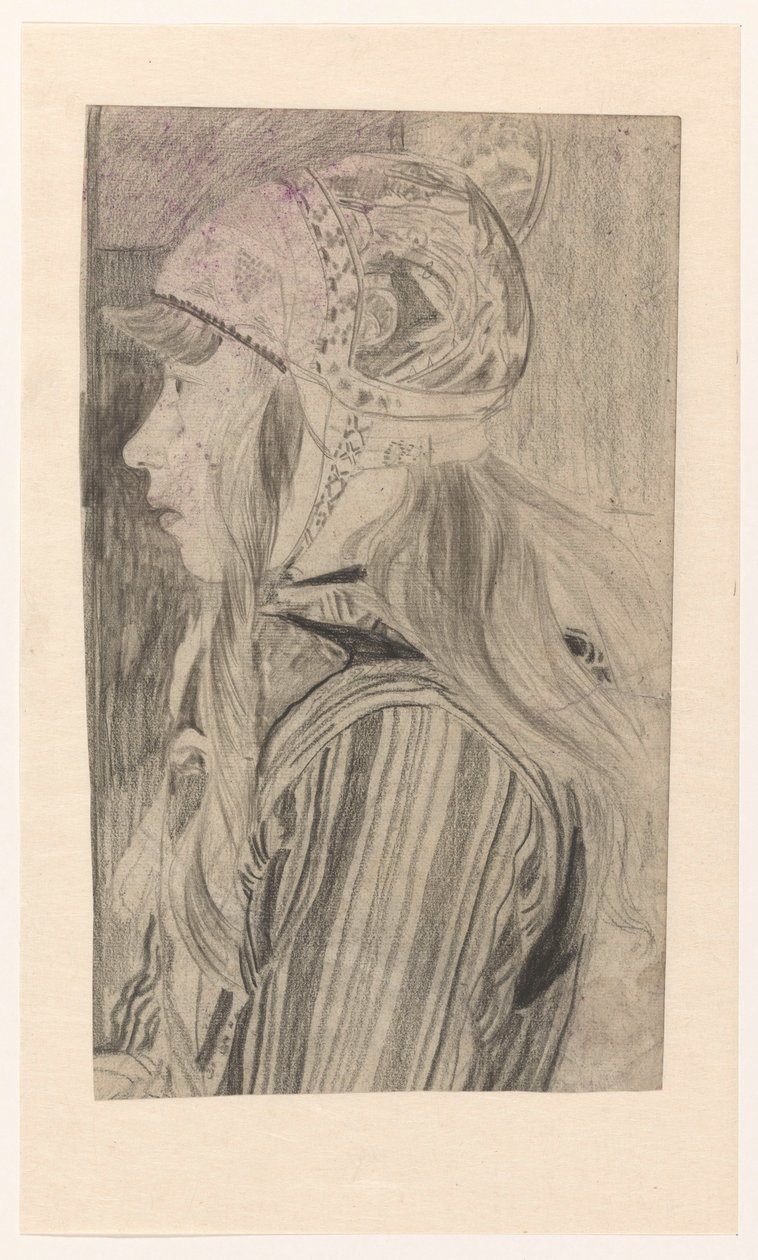 Retrato de rapariga em traje Marken de Carel Adolph Lion Cachet