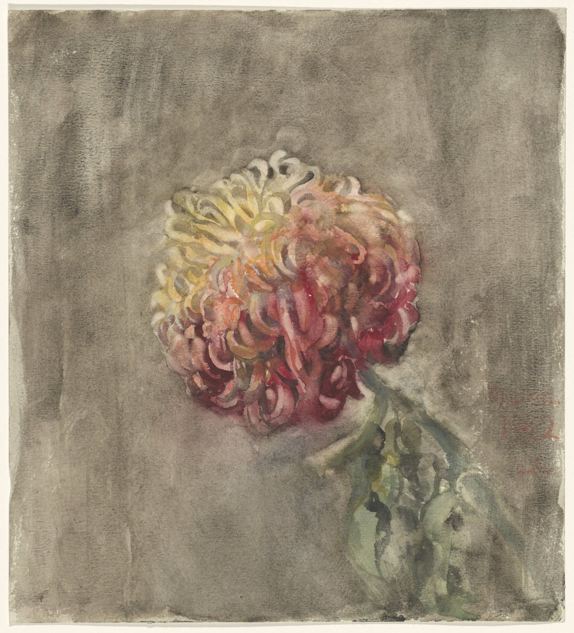 Crisântemo vermelho de Carel Adolph Lion Cachet
