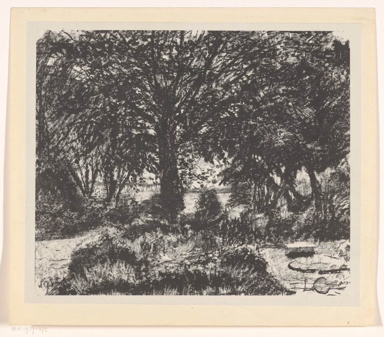 Jardim com árvore grande de Carel Adolph Lion Cachet