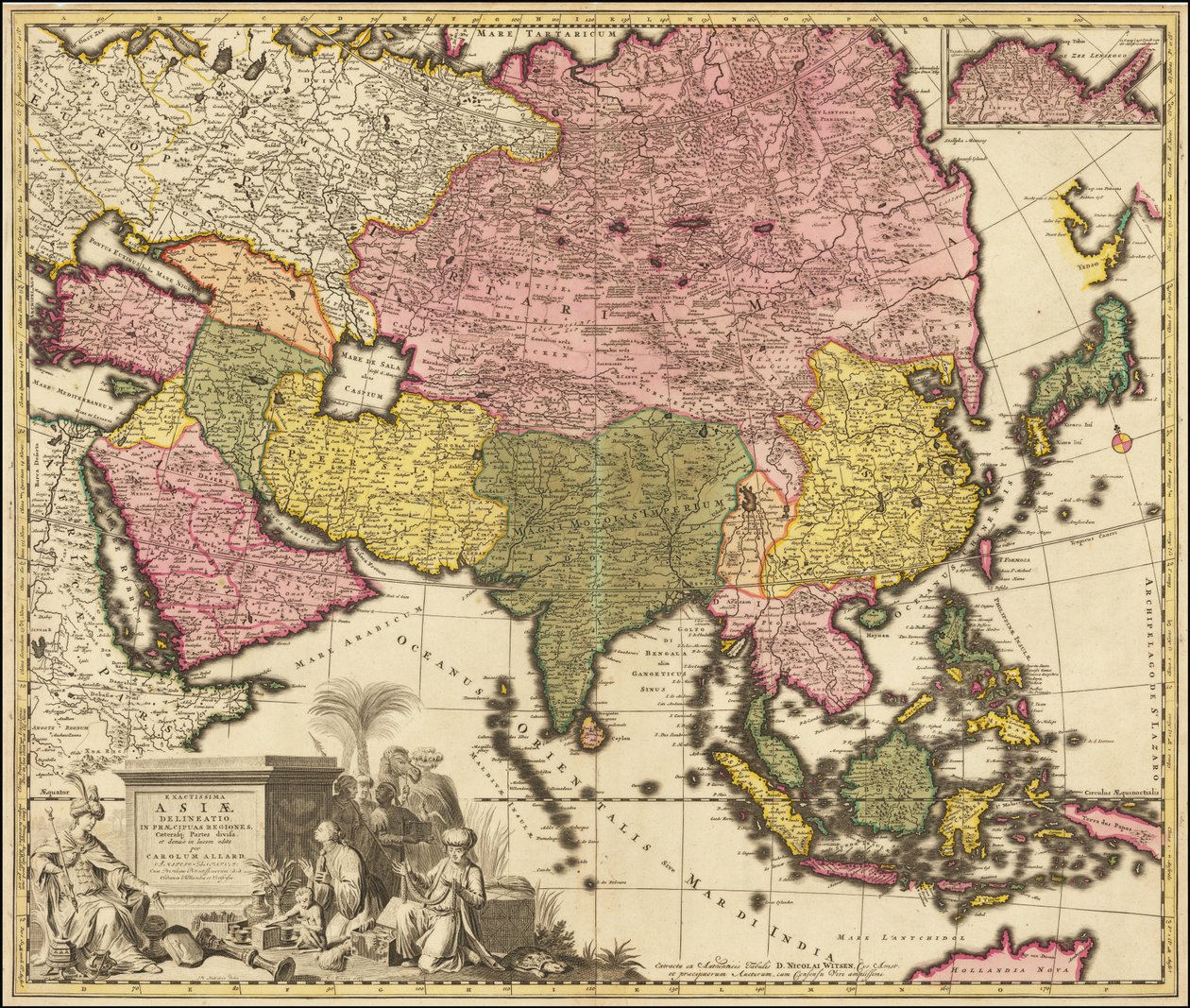 Mapa da Ásia de 1695 por Carolus Allard de Carel Allard