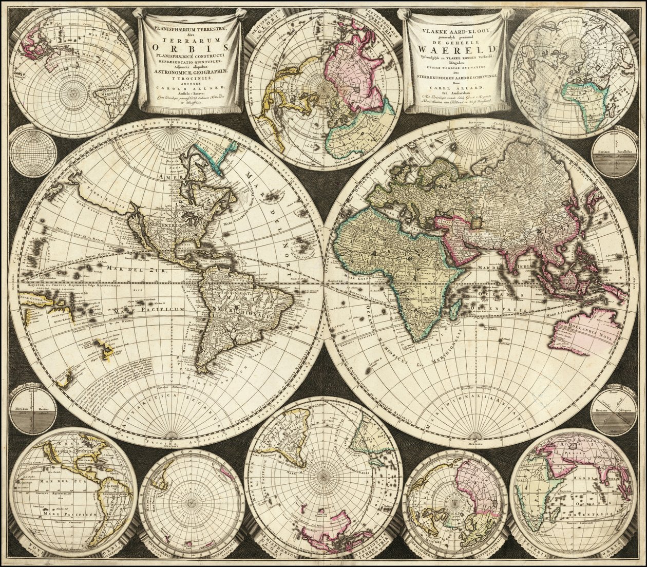 Mapa do mundo de 1696 por Carolus Allard de Carel Allard