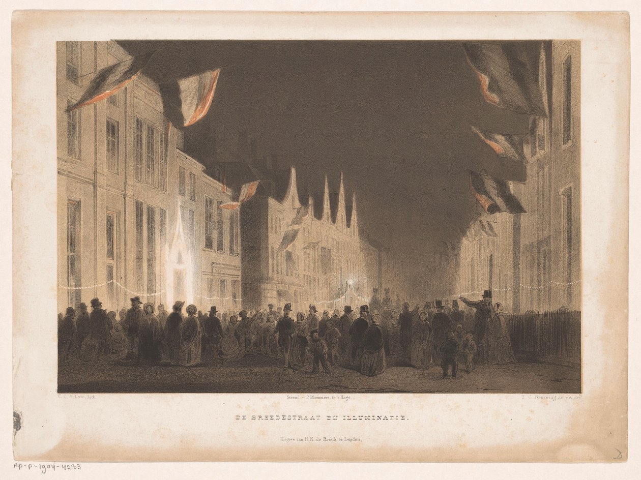 Bredestraat em Leiden iluminado
A Breedestraat quando iluminada (título sobre o objecto) de Carel Christiaan Antony Last