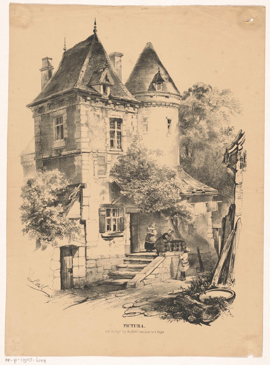 Entrada de serviço de um castelo ou casa Pictura (título da série no objeto) de Carel Christiaan Antony Last