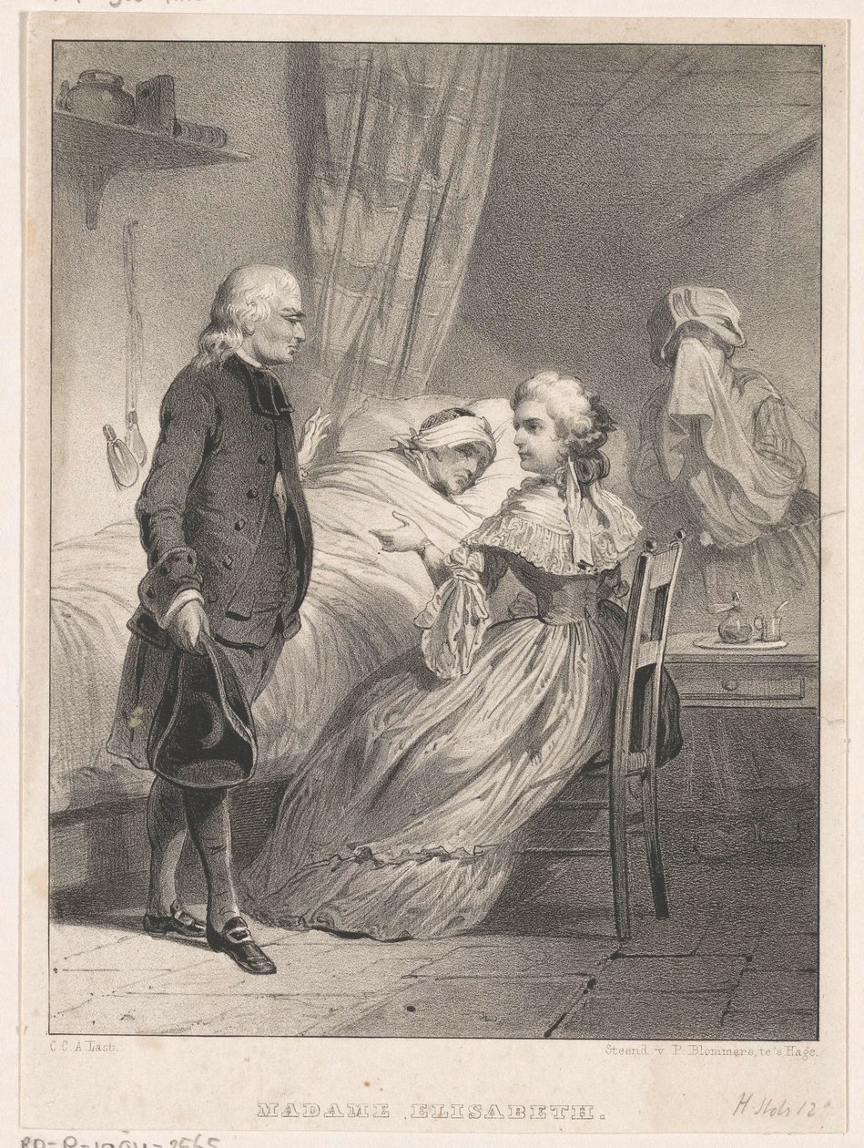 Elisabeth da França ao lado do leito de uma pessoa doente de Carel Christiaan Antony Last