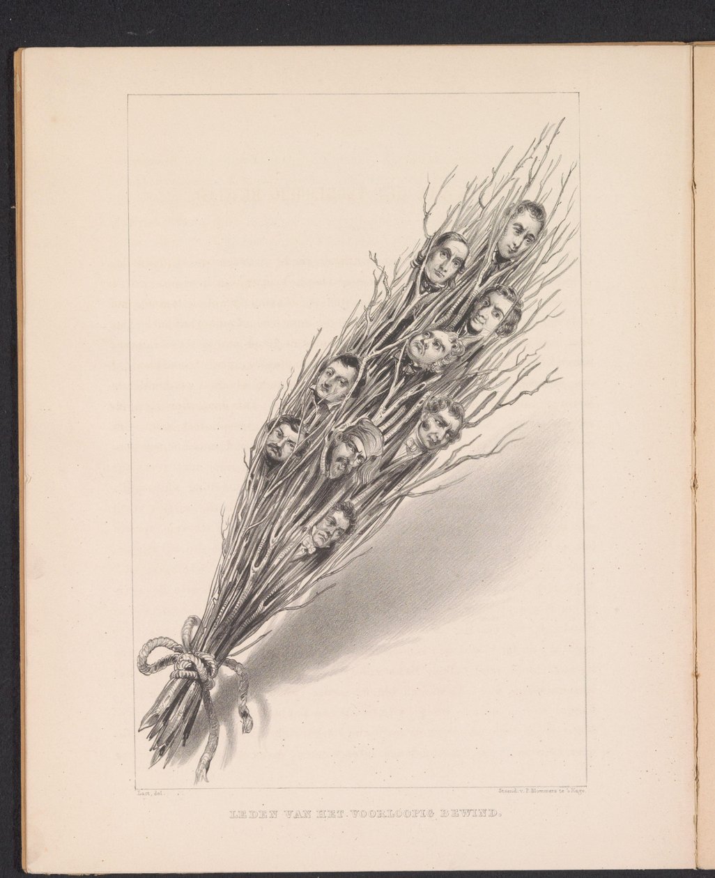 Flagelo com chefes de membros do governo provisório francês, 1848
Membros do Governo Provisório (título sobre o objecto) de Carel Christiaan Antony Last