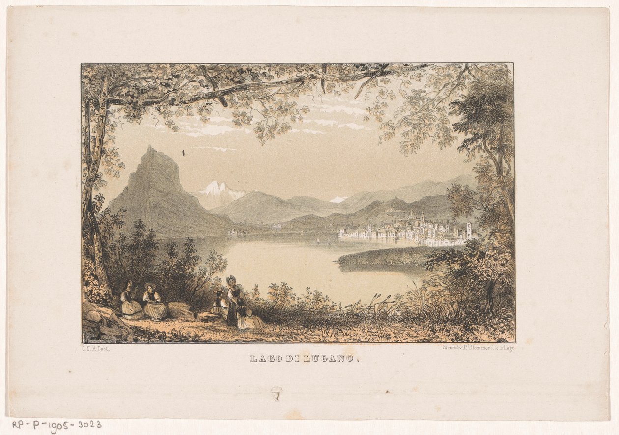 Vista do Lago Lugano Lago di Lugano (título no objeto) de Carel Christiaan Antony Last