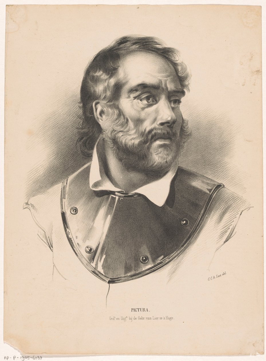 Homem com um colar de anel de ferro Pictura (título da série no objeto) de Carel Christiaan Antony Last