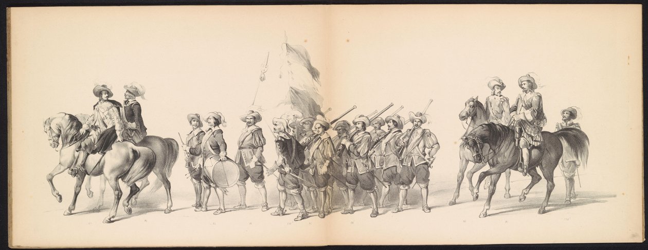 Máscara dos estudantes de Leiden, 1850 (placa 10) Intogt por Frederik Hendrik em 