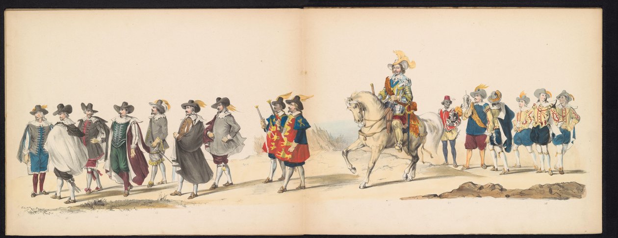 Máscara dos Estudantes de Leiden, 1850 (placa 6) Intogt por Frederik Hendrik em 
