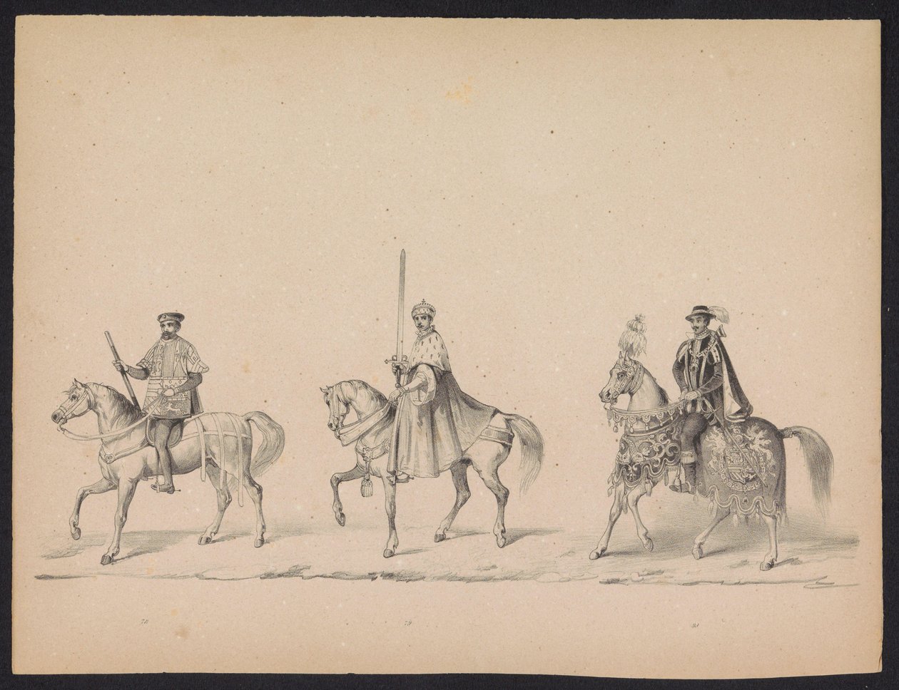 Máscara dos Estudantes de Utrecht, 1846 (ilustração 14) Representação da procissão fantasiada, representando a procissão de Filipe II, Príncipe da Espanha, em Utrecht, 3 de outubro de 1549, realizada em 17 de junho de 1846, por H.H. Estudantes de Utrechtsc de Carel Christiaan Antony Last