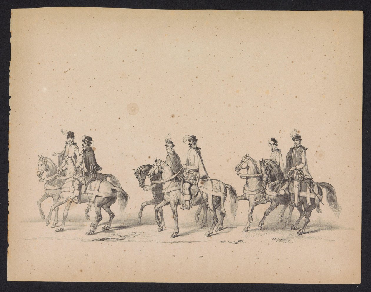 Máscara dos Estudantes de Utrecht, 1846 (ilustração 5) Representação da procissão fantasiada, representando a procissão de Filipe II, Príncipe da Espanha, em Utrecht, 3 de outubro de 1549, realizada em 17 de junho de 1846, por H.H. Estudantes de Utrechtsch de Carel Christiaan Antony Last