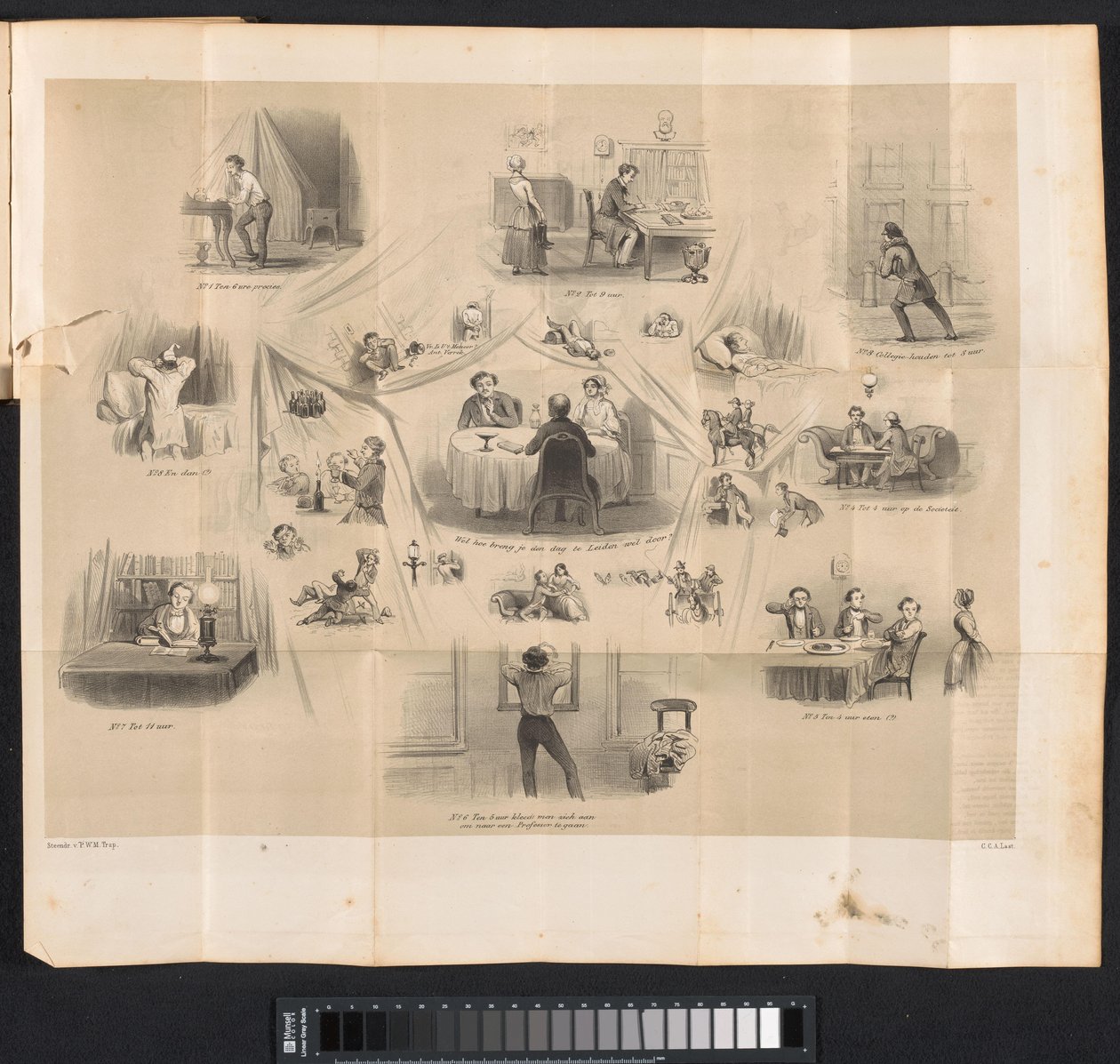 Cartoon no almanaque estudantil de Leiden, 1853 de Carel Christiaan Antony Last