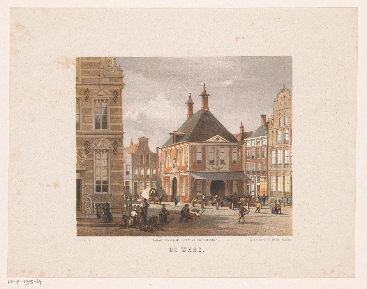 Paisagem de Cityscape com Weigh House em Groningen
De Waag (título sobre o objecto) de Carel Christiaan Antony Last