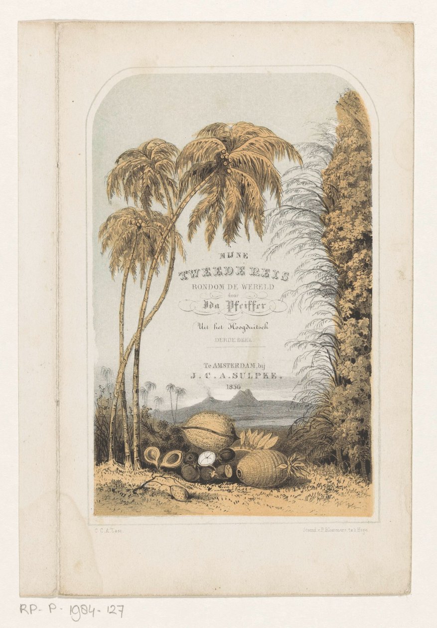 paisagem tropical Página de título para: Ida Pfeiffer, minha segunda viagem ao redor do mundo, 1856 de Carel Christiaan Antony Last