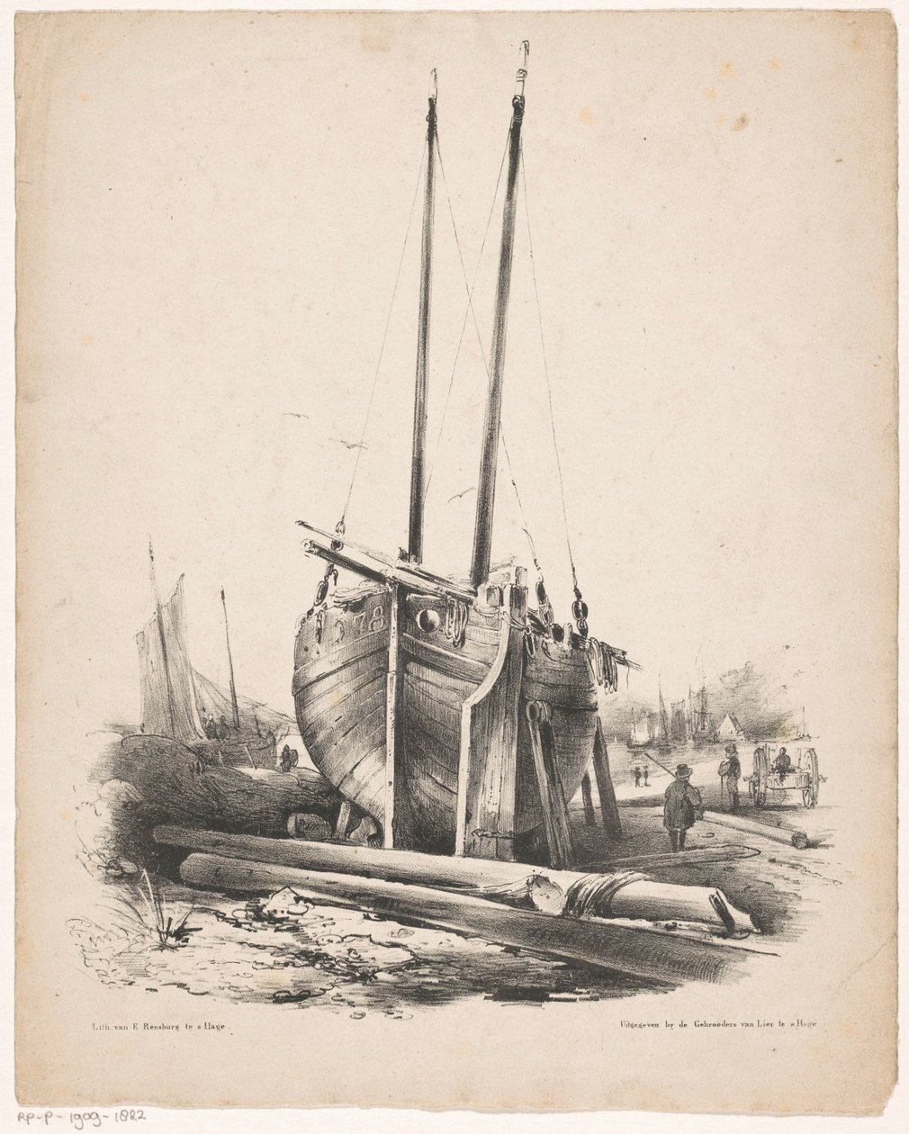 Barco de pesca em reparação de Carel Christiaan Antony Last